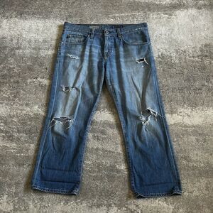 AG Jeans Womens 31 Adriano Goldschmied Ex-Boyfriend Crop Denim Blue USA 35x26